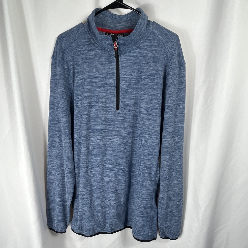 Avalanche Men's Heather Blue w/ Black Trim 1/4 Zip Pullover Long Sleeve Size XL